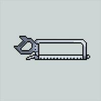 Pixel art illustration Saw. Pixelated Saw tools. Saw lumberjack woodwork pixelated for the pixel art game and icon for website and video game. old school retro. vector