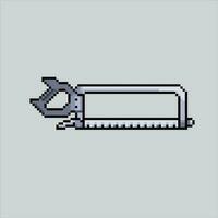 Pixel art illustration Saw. Pixelated Saw tools. Saw lumberjack woodwork pixelated for the pixel art game and icon for website and video game. old school retro. vector