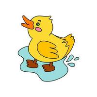 Duck Doodle Vector color illustration Isolated on a white background