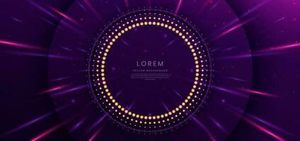 Abstract elegant purple background with circles overlapping and lighting effect sparkle. vector