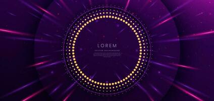 Abstract elegant purple background with circles overlapping and lighting effect sparkle. vector