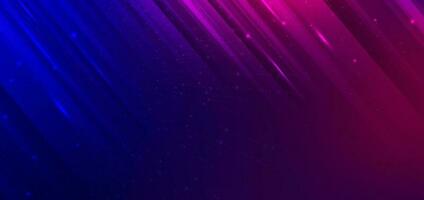 Abstract technology futuristic glowing blue and pink background with light lines with speed motion blur effect. vector