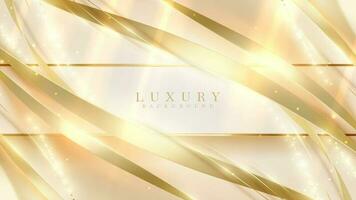 Abstract luxury cream background with gold light effects. vector