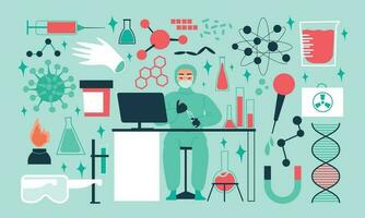 Scientist Laboratory Set vector