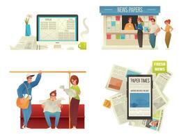 Newspaper Compositions Set vector