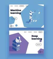 Machine Learning Isometric Websites vector