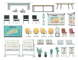 Meeting Room Cartoon Set vector