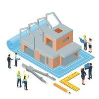 Project Construction Isometric Composition vector