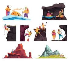 Climber Flat Compositions vector