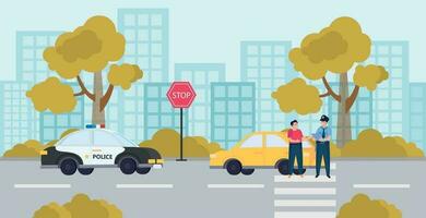 Flat Traffic Police Concept vector