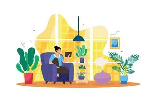 Introvert People Flat Composition vector