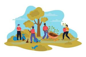 Colored Donation And Volunteer Work Flat Composition vector