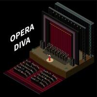 Theatre Interior Stage Isometric vector