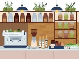 Modern Cafe Kitchen Composition vector