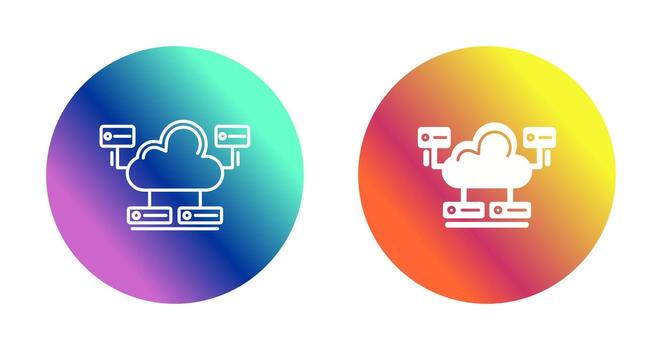 icono de vector de base de datos en la nube