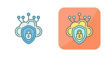 icono de vector de seguridad en la nube