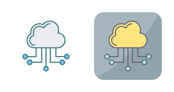 icono de vector de computación en la nube