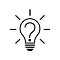 Question icon with light bulb vector