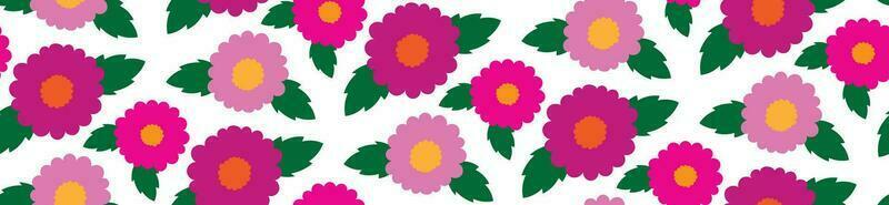 Flowers Floral Flat Vector Pattern Tile Seamless Repeat Illustration Design