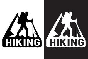 Hiking t-shirt design, Outdoor adventure t-shirt design, Mountain hiking t-shirt design, Adventure-themed t-shirt design vector