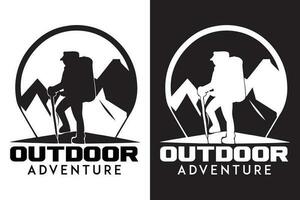 Hiking t-shirt design, Outdoor adventure t-shirt design, Mountain hiking t-shirt design, Adventure-themed t-shirt design vector