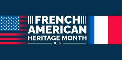 French American Heritage Month background, banner, wallpaper, poster and card design template celebrated in july. French American Heritage Month modern standard color and unique shape design. vector