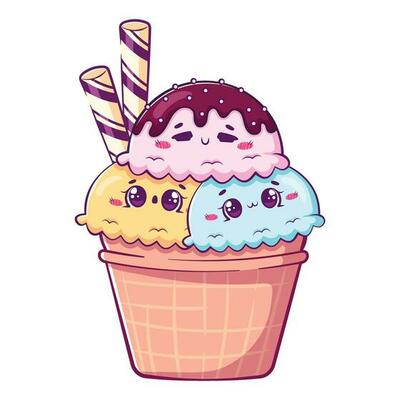 Kawaii Ice Cream Vector Art, Icons, and Graphics for Free Download