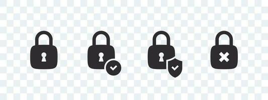 Security lock icons. Padlocks icons. Security symbol badges. Vector scalable graphics