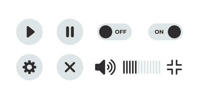 Player or video player interface icons. Website or mobile app functional icons. Vector scalable graphics