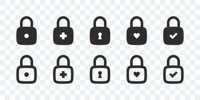 Lock icon collection. Padlocks icons. Security symbol icons. Vector scalable graphics