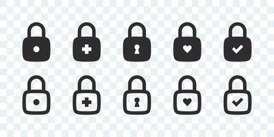 Lock icon collection. Padlocks icons. Security symbol icons. Vector scalable graphics