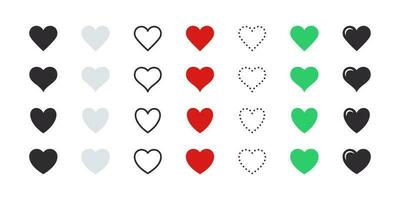 Vector hearts. Set of icons of hearts. Vector scalable graphics