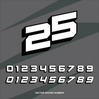 set of racing start race number sport vector illustration