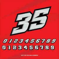 set of racing start race number sport vector illustration