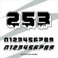 set of racing start race number sport vector illustration