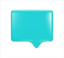 Blue message icon. 3d vector