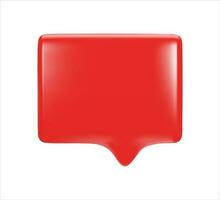 Red message icon. 3d vector