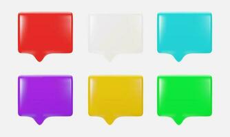 Set of message icons in different colors. 3d vector