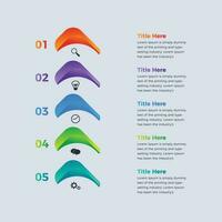 5 business infographics design. Vector of templates for modern vector graph, diagram and presentations. Business concept with options, steps, parts or processes infographic  template