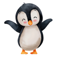 Cute penguin isolated transparent background ai generative png