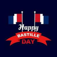 Bastille día en Francia. contento nacional día, celebrado anualmente en julio 14 saludo tarjeta diseño con francés bandera decoración. vector