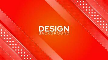 Modern banner background design with gradient colors of red and orange with stripes and halftone ornament vector