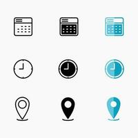 tiempo, sitio y fecha icono símbolo, vector icono diseño para negocio