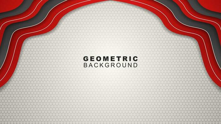Geometric background in red and black frame with hexagon pattern, offline streaming background and, gaming banner