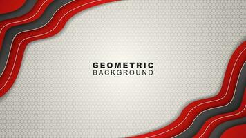 Geometric background in red and black frame with hexagon pattern, offline streaming background and, gaming banner vector
