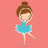 Card of ballerina girl vector