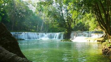 Beautiful waterfall in the rainforest Chet Sao Noi Waterfall video