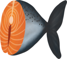 cute salmon slide cartoon png