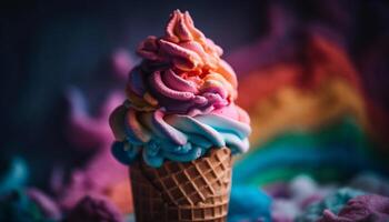 Multi ed ice cream treats provide summer indulgence generated by AI photo