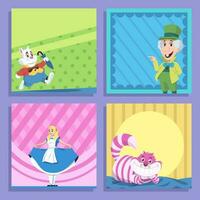 Girl in Wonderland Social Media Post vector